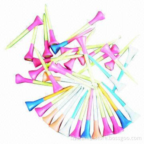 Golf Tees with Rubber Top, Made of Plastic Material